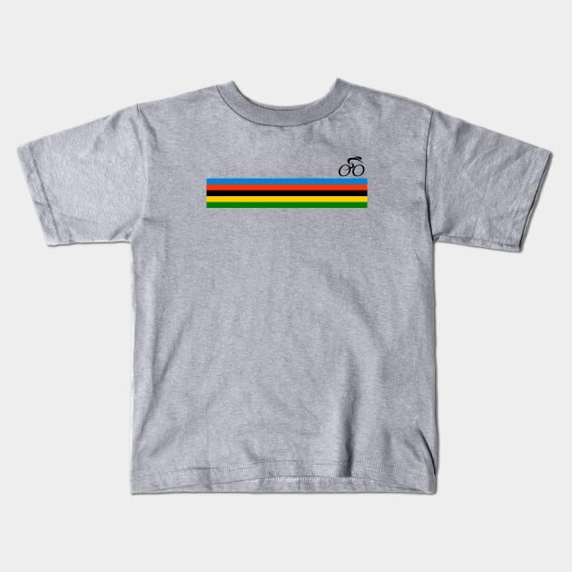 Bike Stripes World Road Race Champion Kids T-Shirt by vintagejoa